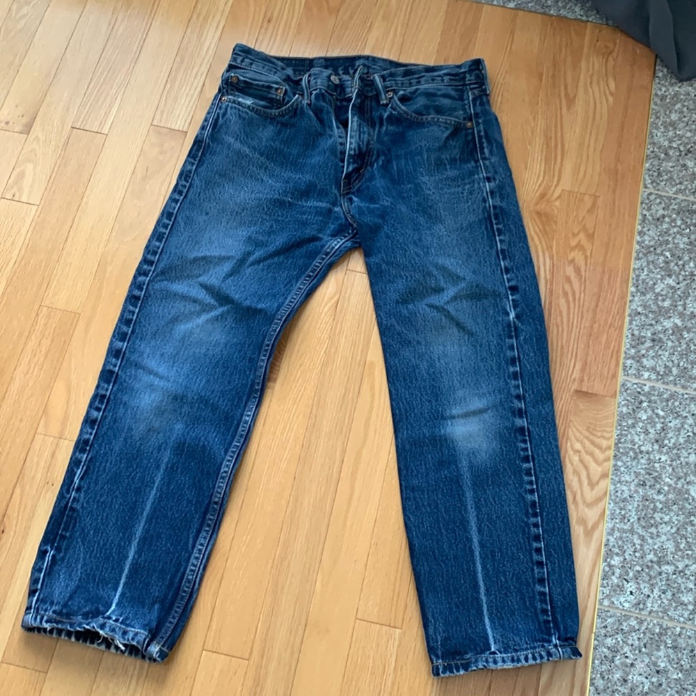 Vintage Levi's 505 Jeans Dark Blue Washed Denim Levis Distressed 32x30